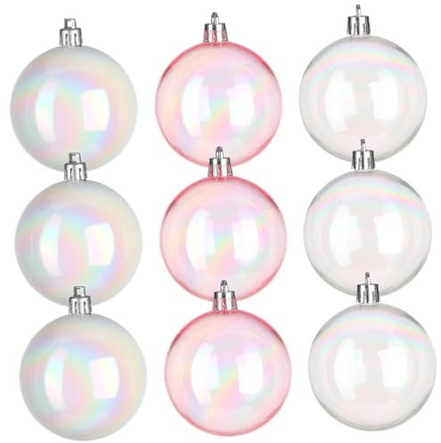 RORPOIR 60 STK Bunte Kugel dekorative Kugel Baumkugel hängende Weihnachtskugel befüllbare runde Kugeln weihnachtsdeko Tannenbaum Kugeln Kugelornamente dekorative Kugelanhänger Plastik
