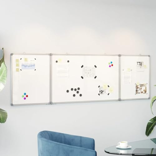 Tidyard Magnetisches Whiteboard Klappbar 160x50x1,7 cm Aluminium