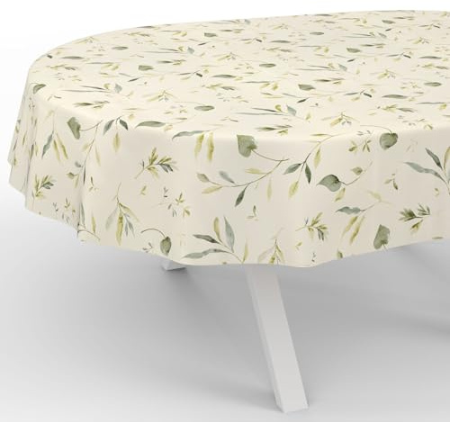 Wachstuchtischdecke Wachstischdecke Wachstuch Tischdecke abwaschbar Gartentischdecke Wasserabweisend Oval 220x140cm Schnittkante Canada Floral