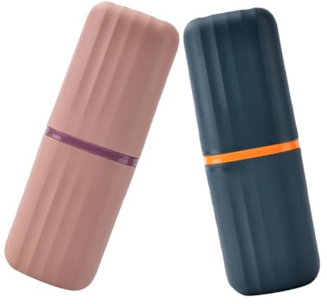 Baluue 2stücke Reisezahnbürstenbox Bürstenetui Aufbewahrungsbehälter Tragbarer Bürsten-zahnpastabehälter Mehrzweck-bürstenhalter Reise-zahnpastaaufbewahrungskoffer