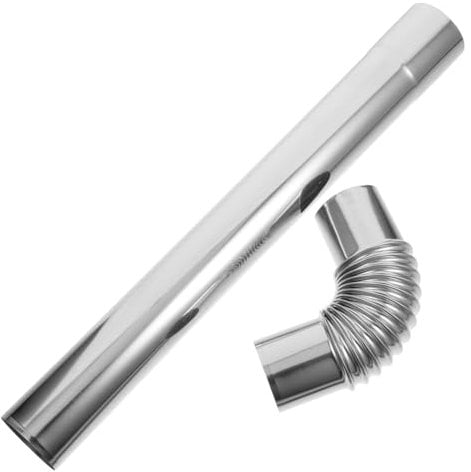 Yardenfun 1Set Flexible Chimney Lightweight Stainless Steel Stove Flue for Kitchen Ventilation Easy to Install High Temperature Resistant for Home Use and Camping