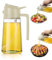 Dictien Spruzzatore per olio 2 in 1,Spruzzo di Olio per Friggitrice ad Aria Calda 470ml,Spray Olio Per Friggitrice ad Aria, Erogatore di Olio Della Bottiglia da Cucina per Cucina (Beige)