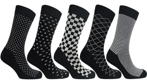 A2Z Mens 5 Pack Cotton Rich Socks Gift Box Soft Everyday Comfort | Breathable Durable Lightweight Casual Running Socks for Men