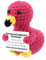 TOYMIS Gehäkelter Flamingo, Süßer Emotionaler Flamingo Kreative Positive Puppe Gehäkelt Sommerparty-Zubehör Positives Geschenk für Freunde Familien Weihnachts und Geburtstagsparty (Rosenrot)