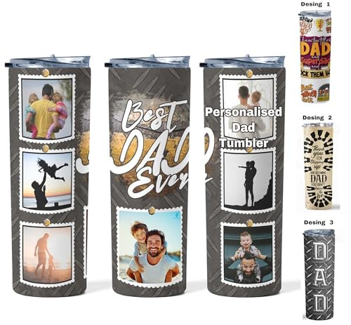 Personalised Tumbler Gifts for Dad Stainless Steel Travel Tumbler, Ideal for Hot and Cold Drinks Travel Mug Dad Birthday Gifts for Men Husband Grandpa,Fathers Day Presents for Christmas Anniversary