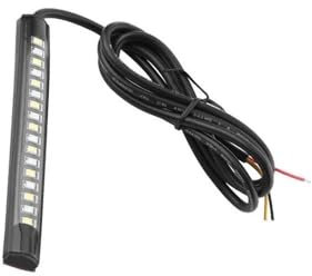 Motorcycle Turn Signal Light Flexible 17 LED Motorcycle DRL Brake Light Turn Signal Light Strip Number License Plate Light Flashing Tail Stop Light