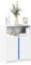 HaoChrymec Buffet LED avec éclairage RVB, Meuble laqué Blanc, Meuble Salon Rangement avec Portes, Commode Cuisine, bahut Salon, Buffet Salle à Manger, 77 x 34 x 100 cm, Blanc