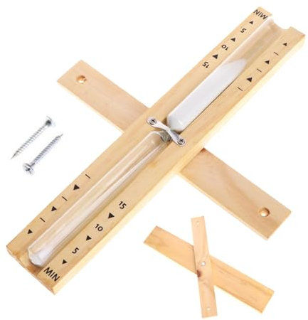 SAUNA TIMER - Orologio a sabbia rotante montato a parete | in legno con telaio resistente al calore | Timer visivo di 15 minuti | Bicchiere classico per un'ora per sauna, bagno, casa, cucina