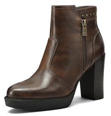QUEEN HELENA Tronchetti con Plateau Stivaletti con Tacco Alto Donna X33-104 (Marrone, Sistema Taglie Calzature EU, Adulto, Donna, Numero, Media, 39)