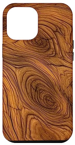 Élégant Motif Grain de Bois Marron Riche Coque pour iPhone 12 Pro Max