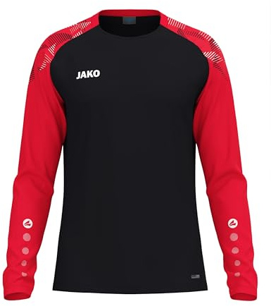 JAKO Unisex Longsleeve-Shirt Sonic, schwarz/rot, 3XL