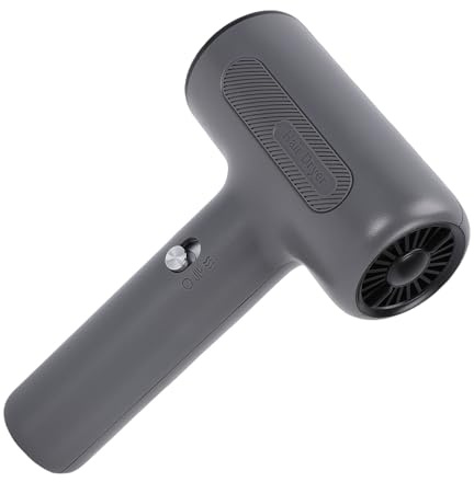 HEEPDD Tragbarer, Kabelloser, Wiederaufladbarer Farbtrockner, 500 W, Tragbarer, Kabelloser, Wiederaufladbarer Föhn, Bürstenloser Motor für Aquarellgemälde, Kontrolle des Glanzes, Weiches Haar, (GRAY)