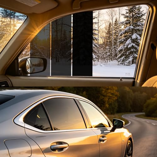 Auto Tönungsfolie 75 x 600 cm, 15% VLT Scheibentönungsfolie selbstklebend, Sonnenschutzfolie mit UV & IR Schutz, Hitze- und Blendschutz, Kratzfeste Sichtschutzfolie für Auto, Van, LKW & Fenster