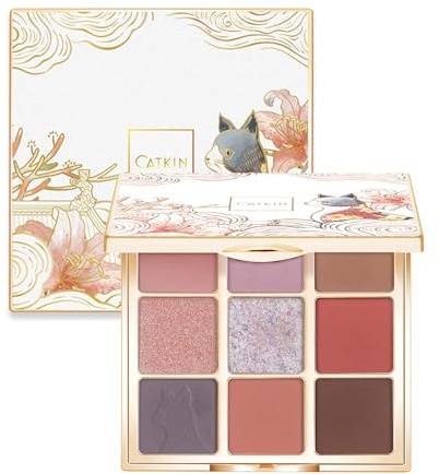 CATKIN 9 Colori Palette Ombretti, Alta Pigmentazione, Lunga Tenuta, 14.4g | Glitter e Opachi Ombretto, Facile da Sfumare, Senza Grumi né Polveri, Perfetta Per Look Naturali o Serali