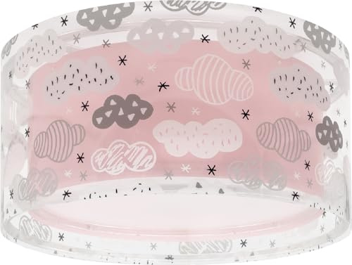 Dalber Kinder Deckenlampe Clouds Wolken Rosa 41416SM | Deckenleuchte; Kinderzimmer; Jungenzimmerlampe; E27 - 2 x 15W