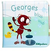 Lilliputiens 83151 Badebuch Georges der Lemur Blubb Blubb 15x15 cm