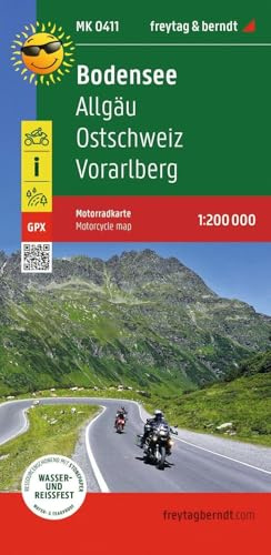 freytag & berndt Motorradkarte Bodensee 1:200.000: Allgäu - Ostschweiz - Vorarlberg, mit Tourenbeschreibungen, GPX Tracks, wasserfest und reißfest