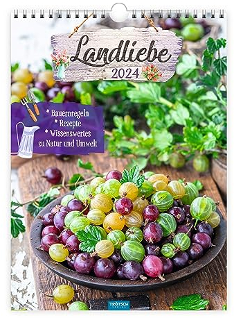 Trötsch Classickalender Landliebe 2024 - Bauernregeln, Rezepte, Wissenswertes zu Natur und Umwelt: Wandkalender
