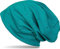 styleBREAKER Damen Beanie Mütze mit edler Strass-Nieten Applikation, Longbeanie Slouch 04024037, Farbe:Petrol