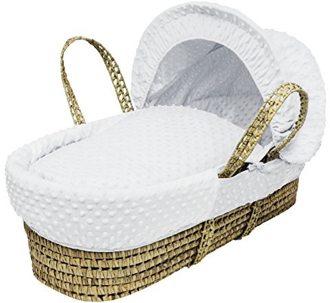 Kinder Valley Palm Moses Basket, White Dimple
