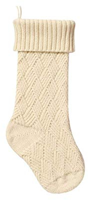 Molinter Weihnachtsstrumpf Nikolausstiefel Weinflaschen Beutel zum Befüllen Stricken Weihnachtsstiefel für Kamin Nikolausstrumpf als Weihnachtsdeko (Weiß)