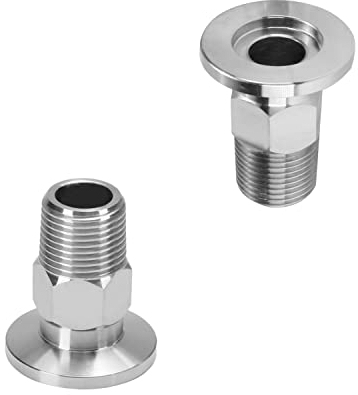 Othmro Sanitärrohrverschraubung KF16 Außengewinde 3/8 PT auf Tri Clamp OD 30 mm Hülse 2 Stück
