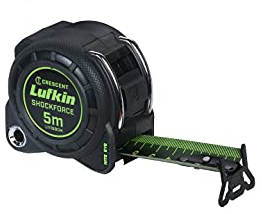 Lufkin L1116BCM 3cm x 5m Shockforce Night Eye Doppelseitiges Maßband, 30 Meter Fall Getestet - Version mit Schwarzer Klinge