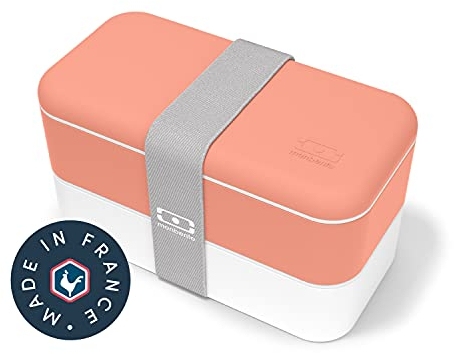 monbento - MB Original Bento Box Made in France - Brotdose mit 2 Fächer - Lunch Box perfekt für Büro/Meal prep/Schule (Orange Tropical), MBORIG015
