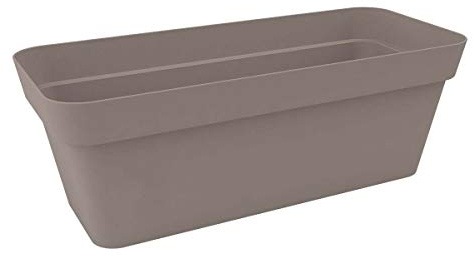 Nicoli Arke Balkonkasten aus Kunstharz, 39 x 16,9 cm, Taupe