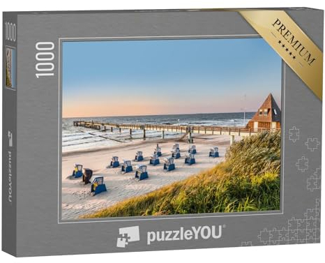 puzzleYOU: Puzzle 1000 Teile „Strandkörbe: Foto vom frühen Morgen an der Ostsee“ – aus der Puzzle-Kollektion Ostsee, Usedom