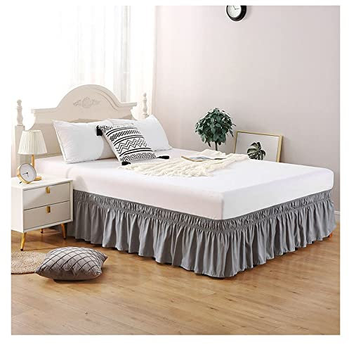 TGETBTTSR Jupe de lit à Volants 140x190 180x200 150x200 200x200 cm Cache-sommiers Robuste et élastique - Style Enveloppant - 30cm de Hauteur (Color : #2, Size : 100x200+30cm)