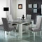 Table de repas carrée Laqué Blanc Brillant/Gris - AVELLINO - L 120 x l 120 x H 75 cm