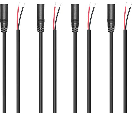 RIEEYOCA Reemplazo de conector hembra de 3,5 mm a extremo abierto de cable desnudo, cable de audio estéreo de 2 polos TS de 1/8 para cable de reparación de micrófono de auriculares, 1M (4 piezas)