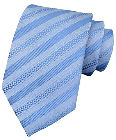marysgift Krawatte Hellblau Herren Check Plaid Streifen Krawatten für Business Hochzeit Feier,D0236