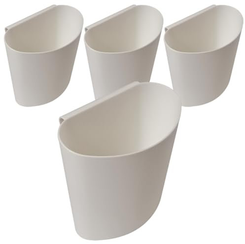 AOKWAWALIY 4 Pz Piccolo Cesto Appeso Organizer Scrivania Per Ufficio Per Carrelli Tazze Sospese Per Carrello Contenitori Portaoggetti a Muro Plastica Attrezzo Bianca Portatile