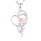 DAYLINLOVE Tulpe Kette 925 Sterling Silber Herz Tulpe Blume Anhänger Halskette Tulpe Schmuck Geschenke für Damen Frauen Mädchen Mutter Tulpe Liebhaber
