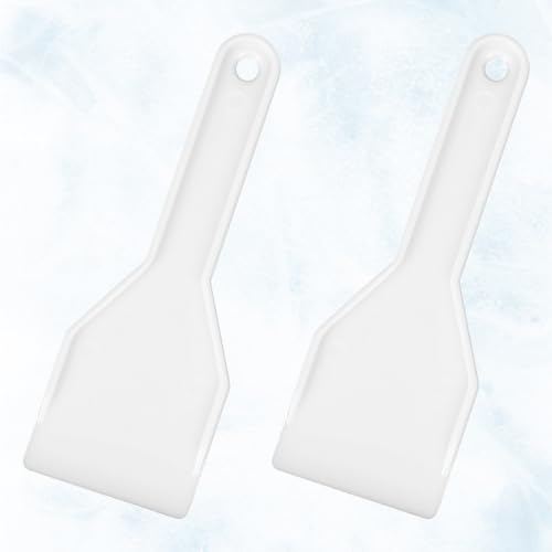 WKRTDY 2 Piezas Raspadores de Hielo para Congelador,Pala para Quitar Hielo,Descongelador de Plástico para Nevera y Cocina Casera, ¡Elimina el Hielo y descongela Tus Alimentos fácilmente(Blanco)