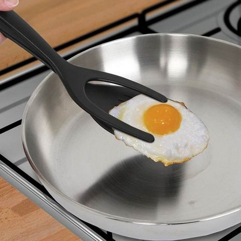 KieTeiiK Egg Spatula, Silicone Egg Flipper Spatula Tongs for Flipping, 2 in 1 Grip and Flip Spatula Tongs for Eggs, Hamburger, Pancake, French Toast, Steak, Fish Slice, Lunch Meat, Bacon, Bread...