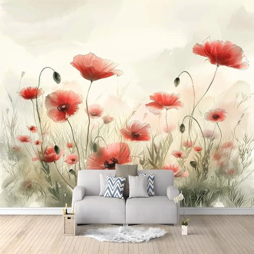 Photo murale Coquelicot 400 x 280 cm - Papier peint non tissé pour enfants et adultes - Déco Maison Chambre - Décorative Tenture Murale Appartement Décoration Salon