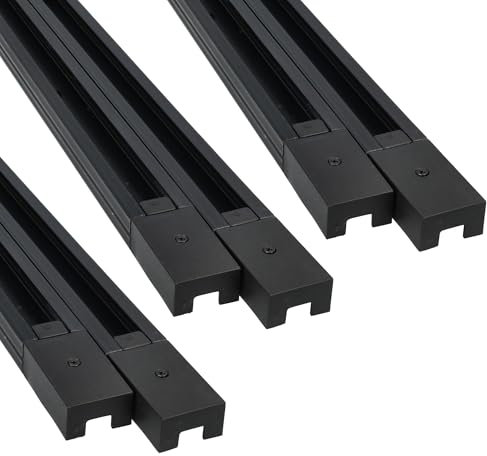 Jandei - Carril Monofásico Riel para Focos LED, Instalación en Superficie. Largo de 1 Metro. Ideal para Escaparate, Negocio, Tienda, Hogar, Vestidor… (Negro, 6 unidades)