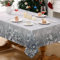 Alishomtll Weihnachten Grau Tischdecke, Schneeflocke Gradient Blätter Rechteckige Tischdecken, Wasserabweisend Abwaschbar Tischtuch, Winter Party Festliche Deko Tischwäsche 130x220 cm