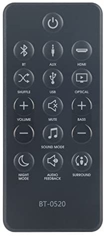 BT-0520 Replacement Remote Control Applicable For JBL Bar 2.0 Remote Control All-In-One Soundbar JBLBARSBLKAM JBLBAR20AIOBLKAM JBLBARSBLKCN JBLBARSBLKEP JBLBARSBLKBSUK JBLBARSBLKUK JBLBARSBLKJN