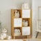 CHOWGOLI Bücherregal, Bücherschrank Standregal, Würfelregal Mit 6 Fächern und 3 Türen, Moderner Stil Aufbewahrungsregal, Bücher Regal Weiß und Beige, 64,5x30x109,5 cm