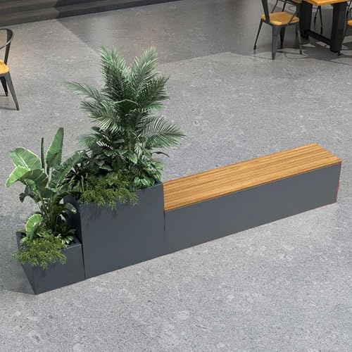 Xilin-872 Panca con Fioriera, Letto da Giardino Rialzato per Esterni in Acciaio Inossidabile per Fiori, Frutta e Verdura, Assemblaggio Fai-da-Te, Scatole per Fioriere Resistenti alle Intemperie