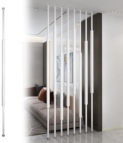 Innen Boden bis Decke Raumtrenner,Dekor-Trennsäule,Höhenverstellbar,für Schlafzimmer Büro Haustür Hoteldekoration.(Wit,150cm)