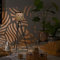 YKM’S Solar Garden Floor Lamp, Tripod Stand, Tropical Pattern Shade, 82.5 cm Height, Warm White LED