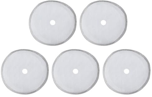 HERCHR 5Pcs 304 Stainless Steel Reusable Coffee Filter French Press Replacement Filter Screen FilterMesh Screen for Coffee Tea Makers (Large - 1000ml)