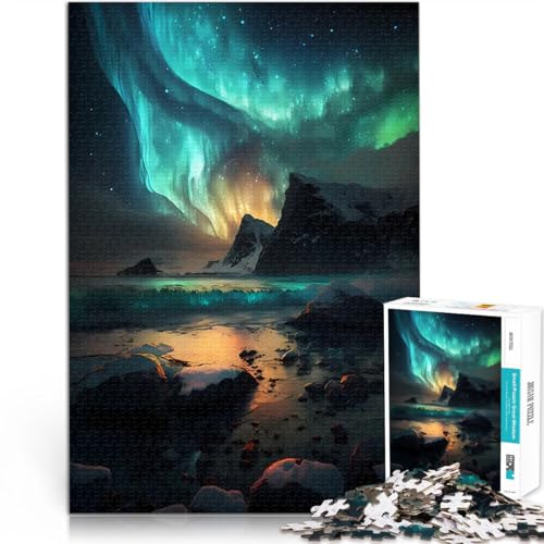 Puzzle für Erwachsene mit 1000 Teilen Stressabbau-Spielzeug Arktische Nordlichter denn eignet ganze Familie38x26cm