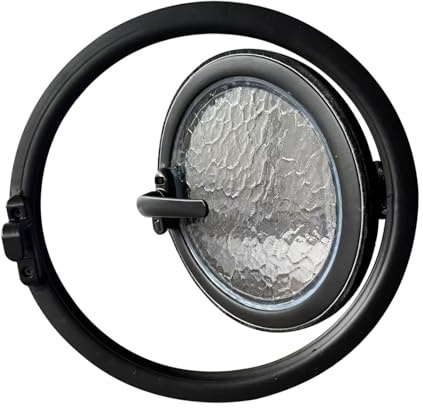 Schiebefenster Bullauge für die Belüftung im runden Schuppen, Aluminium Kellerfenster, flachmontiertes Temperiertes Glas Für Badezimmer, Schlafzimmer, Wohnzimmer(30cm/12in)