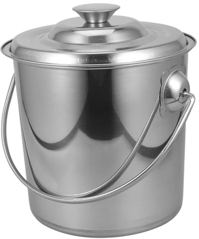 ARTSEWPLY Seau En Acier Inoxydable Avec Couvercle ÉTanche 8.27In Multifonction Pour Stockage De Riz Eau Et Nourriture Avec PoignéE Facile À Transporter